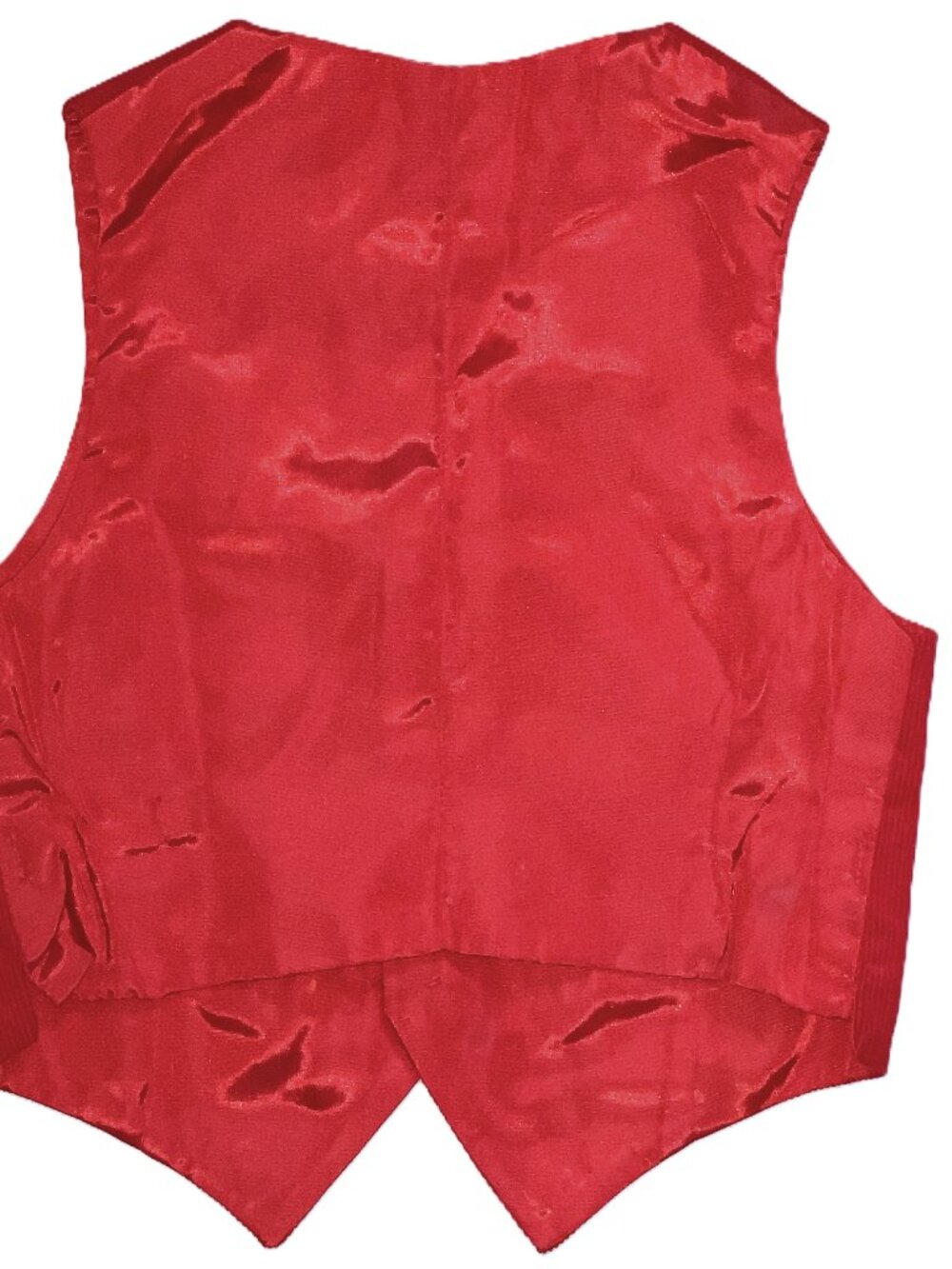 Vtg Brushed Corduroy Child's Red Vest Christmas Church Holiday Special 22" Chest - Picture 2 of 4